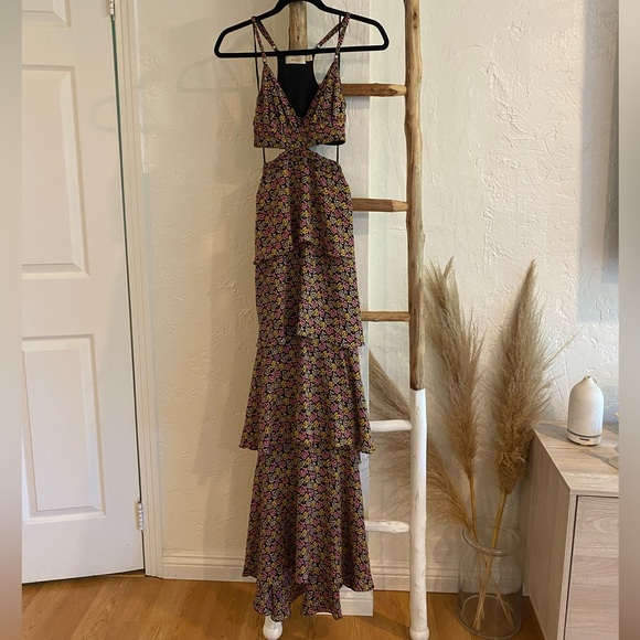 ALC Brown and Pink Sleeveless Maxi Sundress - Picture 5 of 11